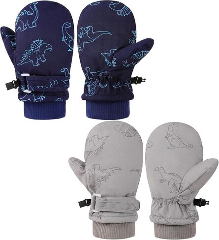 ENBAOHUI Baby Waterproof Mittens Threaded waterproof Mitten Fleece Lined Glove Kids Snow Ski Mitten for Boys Girls 6Months-5T in Saudi Arabia
