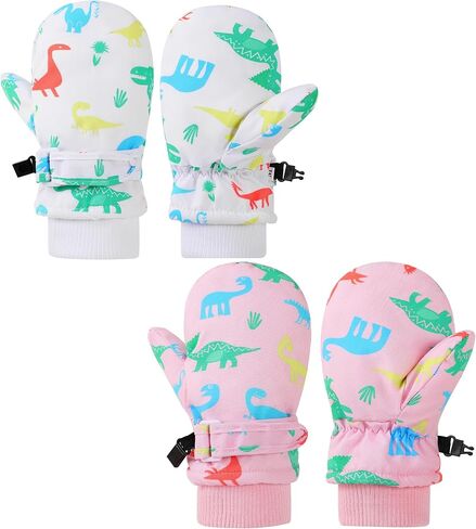 ENBAOHUI Baby Waterproof Mittens Threaded waterproof Mitten Fleece Lined Glove Kids Snow Ski Mitten for Boys Girls 6Months-5T in Saudi Arabia