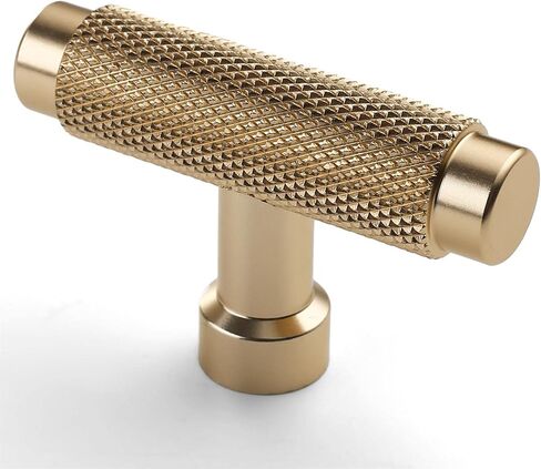 Asidrama 10 Pack Knurled Champagne Bronze Kitchen Cabinet Knobs Gold Dresser Knobs Drawer Knobs Single Hole Cabinet T Bar Pull Handles for Kitchen Wardrobe Cupboard in Saudi Arabia