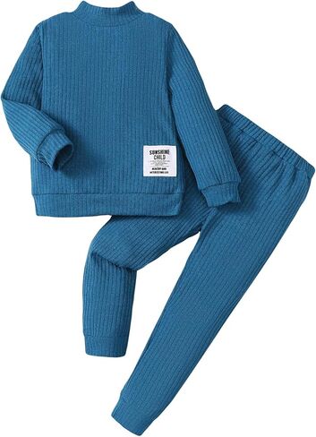Toddler Boy Clothes Baby Boy Warm Clothes Fall Winter Outfit Long Sleeve Knitted Sweater Cotton Tops Pants Sets in Saudi Arabia