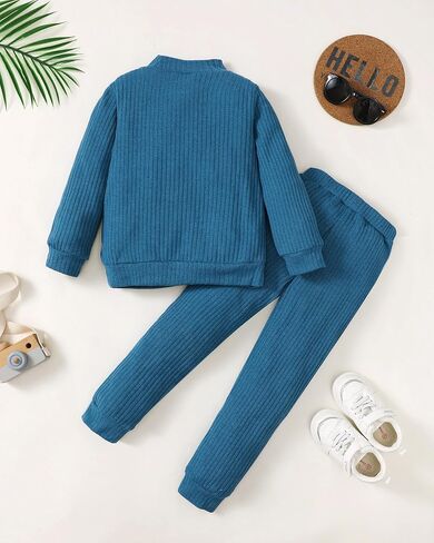 Toddler Boy Clothes Baby Boy Warm Clothes Fall Winter Outfit Long Sleeve Knitted Sweater Cotton Tops Pants Sets in Saudi Arabia