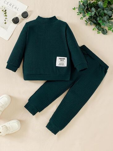 Toddler Boy Clothes Baby Boy Warm Clothes Fall Winter Outfit Long Sleeve Knitted Sweater Cotton Tops Pants Sets in Saudi Arabia