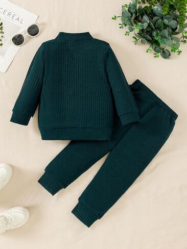 Toddler Boy Clothes Baby Boy Warm Clothes Fall Winter Outfit Long Sleeve Knitted Sweater Cotton Tops Pants Sets in Saudi Arabia