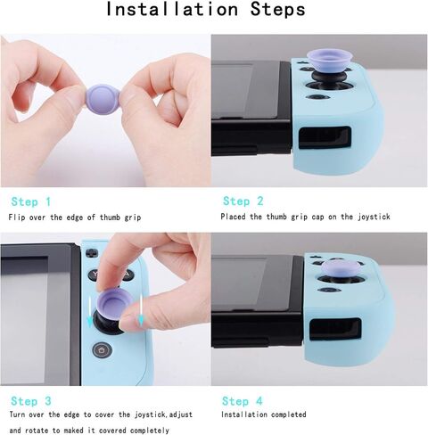 قبعات عصا التحكم PlayVital Penguin لجهاز Nintendo Switch، وأغطية عصا التحكم لجهاز Switch Lite، وغطاء تناظري لجهاز Switch OLED Joycon Thumb Grip Caps for Switch & Switch Lite & Switch OLED - بنفسجي فاتح in Saudi Arabia