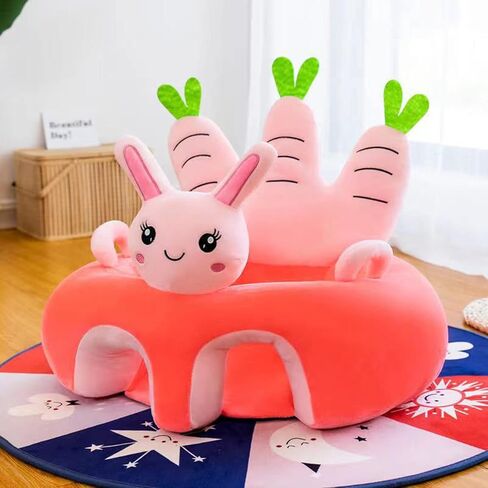 Yuehuam Baby Floor Seat Learn to Sit Lounger Cover, Cute Plush Baby Sofa Cover, Infant Learning Sitting Chair Cover, Toddler Chair Cover for Sitting Up (Only Cover, No Filling) in Saudi Arabia