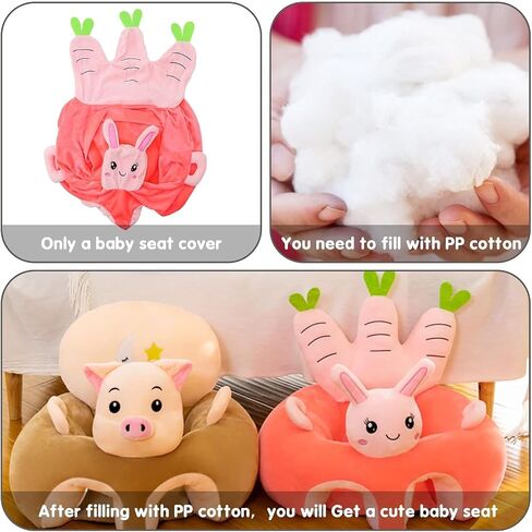 Yuehuam Baby Floor Seat Learn to Sit Lounger Cover, Cute Plush Baby Sofa Cover, Infant Learning Sitting Chair Cover, Toddler Chair Cover for Sitting Up (Only Cover, No Filling) in Saudi Arabia