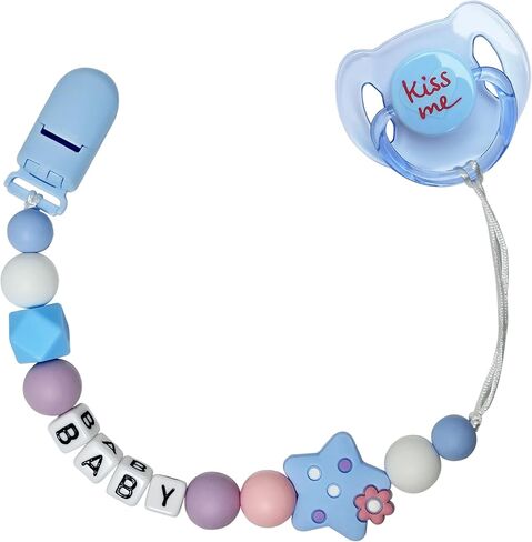 Purple Pacifier Clip with Magnetic Pacifier Reborn Dolls Toy Accessories (Star) in Saudi Arabia