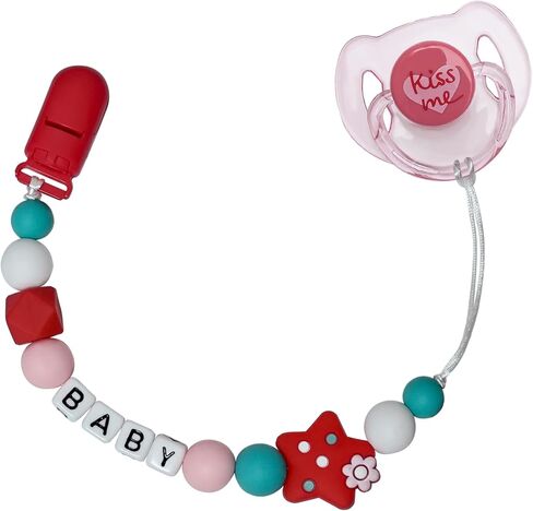 Purple Pacifier Clip with Magnetic Pacifier Reborn Dolls Toy Accessories (Star) in Saudi Arabia