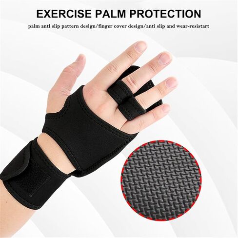 Workout Gloves for Men & Women, Weight Lifting Grips with Wrist Support Non-Slip Full Palm Protection Avoid Calluses & Blisters for Gymnastics, Pull-ups, Deadlifts, Gym Workout, Kettlebells in Kuwait