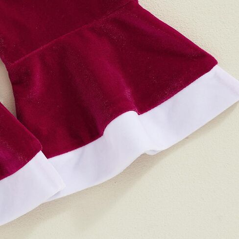 Infant Baby Girls Christmas Clothes Santa Claus Velvet Romper Top Bell Pants Fur Hat Winter Outfits in Saudi Arabia