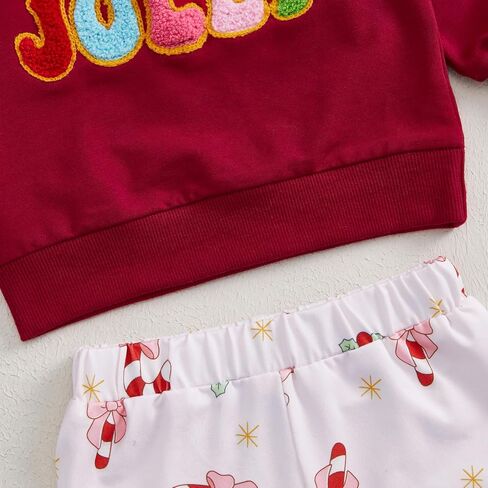 Toddler Baby Girl Christmas Outfit Pullover Sweatshirt Top Flared Pants Set Cute 2 Piece Bell Bottom Outfit in Kuwait