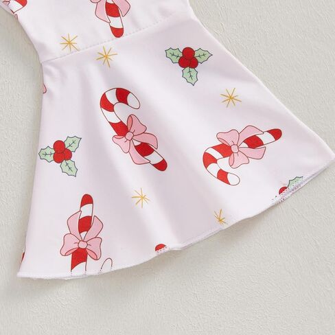 Toddler Baby Girl Christmas Outfit Pullover Sweatshirt Top Flared Pants Set Cute 2 Piece Bell Bottom Outfit in Kuwait