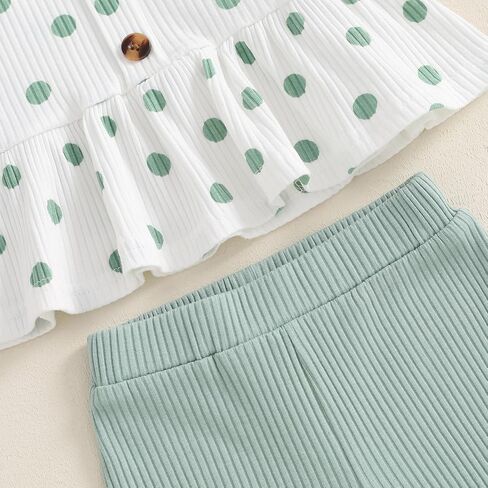 ملابس خريفية للأطفال البنات بأكمام طويلة مضلعة وبلوزات مكشكشة وسراويل واسعة طقم من قطعتين ملابس شتوية لطيفة للأطفال الصغار in Kuwait