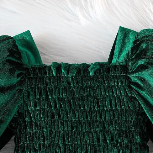 ABAFIP Toddler Baby Girl Fall Winter Clothes Velvet Long Sleeve Smocked Tutu Glitter Tulle Christmas Dress in Kuwait