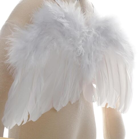Holibeat 0-6M Baby White Fairy Feather Angel Wings with a Headband Newborn Photography Posing Props (White) in Kuwait