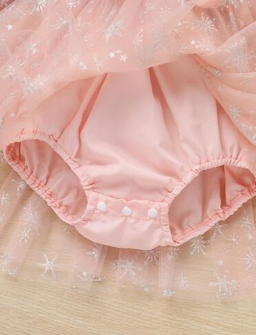 OBEEII Baby Girl First Christmas Velvet Tulle Dress Long Sleeve Sparkle Snowflake Tiered Dress 1st Birthday Cake Smash Outfit in Saudi Arabia