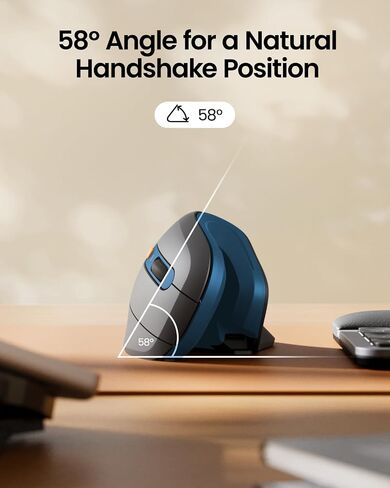 ProtoArc Ergonomic Mouse, EM11 NL Wireless Vertical Mouse, Ergo Mouse with Multi-Device, USB-C Rechargeable Mice for Windows, Mac OS, PC/Notebook/Laptop,White in Saudi Arabia
