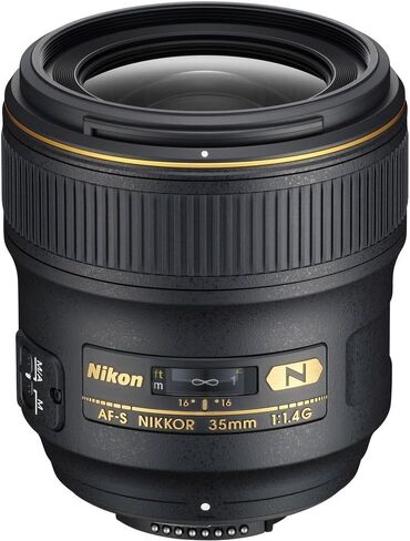 نيكون - عدسة AF-S NIKKOR مقاس 35 مم f/1.4G ذات زاوية واسعة (2198) + طقم مرشح + حافظة للغطاء + طقم تنظيف (متجدد) in Saudi Arabia