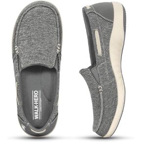 Womens Slip On Shoes - Casual Boat Loafer Shoes for Women with Arch Support - Orthopedic Walking Sneakers for Plantar Fasciitis