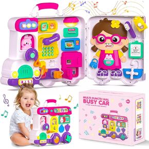 Baby Montessori Busy Board for 1-2 Year Old Boy Girl Gift,Musical Toddler Toys for 1+ Year Old,Early Educational Toy for Toddlers 1-3,Baby Sensory Developmental Toy 12-18 Months
