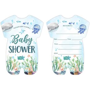 Ocean Baby Shower Invitations Ocean Under the Sea Baby Shower Invitations Set of 20 Invites with Envelopes
