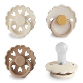 FRIGG SilkySoft Silicone Baby Pacifier 6-Pack Blooming Love | Made in Denmark | BPA-Free (6-18 Months)