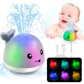 Baby Bath Toys Rechargeable Toddler Whale Bath Toys Sprinkler,Light up Baby Bath Toys for Kids Ages 3 4 5 6 Water Pool Bathtub Toys ,Birthday for Boys and Girls