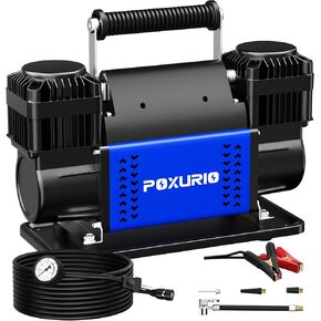 Offroad Air Compressor, 12.35CFM Dual Cylinder Portable Air Inflator, 12V 150 PSI Heavy Duty Tire Inflator Pump for Truck Tires, 4x4 Vehicle, RV, Motorcycle