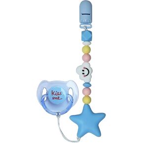 Cute Purple Style Pacifier Clip with Purple Magnetic Pacifier Reborn Dolls Toy Accessories (Star Cloud)