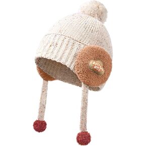 Baby Winter Hat for Toddler Boys Girls, Earflap Knit Hat for Baby Girls Boys