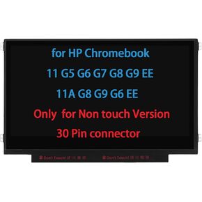 11.6" Screen Replacement for HP Chromebook 11 G3 G4 G4 EE G5 G6 G7 G9 EE 11A G8 EE, ProBook 11 G2, Stream 11 Pro G3 Series LCD LED Display Panel WXGA HD 30 Pin EDP Side Brackets Non Touch
