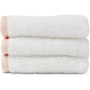 Lalo Baby Washcloths 3-Pack - 100% Organic Cotton, Soft & Absorbent, Gentle on Sensitive Skin, Machine Washable Soft Kids Washcloths - Grapefruit