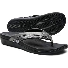 MEGNYA Comfortable Walking Flip Flops for Womens, Orthopedic Walking Sandals with Arch Support, Flat Feet Pain Relief Sandals for Beach, Summer, Pool