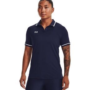 Under Armour Team Tipped Womens Short Sleeve Polo Shirt M Red-White