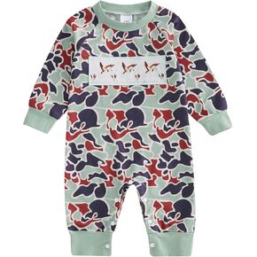 بوديكوكو ملابس صيد البط للأطفال الرضع والأولاد والبنات ملابس مموهة مطرزة على شكل بطة مالارد رومبير بذلة in Kuwait