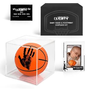 Baby Basketball Handprint Kit - Basketball Baby Shower Gifts for Boys - Basketball Newborn Keepsake - Baby Hand and Footprint Kit - New Dad Gifts - New Baby Boy Gift Unique, First Time Dad Gifts