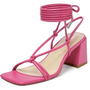 vivianly Women's Lace Up Chunky Heel Sandals Strappy Straps Ankle Wrap Heels