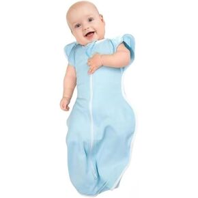 Swaddle, Baby Sleeping Bag, Newborn Transition Swaddle, Improves Baby's Sleep, Helps Calm Startle Reflex, Newborn Essentials, 0-6 Months, 5-14 lbs (Gray, Small (8-13 lbs.))