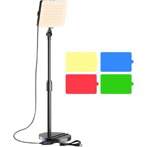 LED Video Light with Stand, Home Studio Back Lights, Photo Lights with Color Filters for Close Photography Lighting YouTube Video Recording, Desk Game Steaming