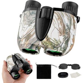 Binoculars for Adults and Kids, 12x25 Compact Binoculars for Bird Watching, High Powered Small Binoculars with Low Light Vision for Cruise Ship Hunting Travel Sports Outdoor