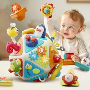 Montessori Toys for 1 Year Old Boy Girl, 21-in-1 Busy Activity Cube Toddler Toys for Age 1-2, Early Educational Learning Baby Toys 12-18 Months, Easter Birthday Gift for 1+ Year Old