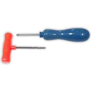Wedge Bradawl & Gimlet Set | Includes 5.5" Blue Bradawl 3.13" Red Gimlet | Ergonomic Plastic Handles | Perfect Set For Professinal Woodworking, Carpentry and DIY Projects