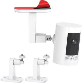 2Pack R/ing Camera Mount, No Drilling Wall Mount Fit for Ring Stick Up Cam Battery/Plug-in/Camera Pro Battery/Ring Indoor Cam(1st Gen),360 Degree Adjustable Mount for Ring Outdoor Indoor Camera,White