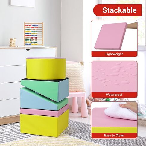 Soft Climbing Indoor Set for Toddlers - 5PCS Foam Climbing Blocks for Crawling, Sliding, and Active Play - Safe Toddler Climbing Toys for Ages 1-3 in Saudi Arabia