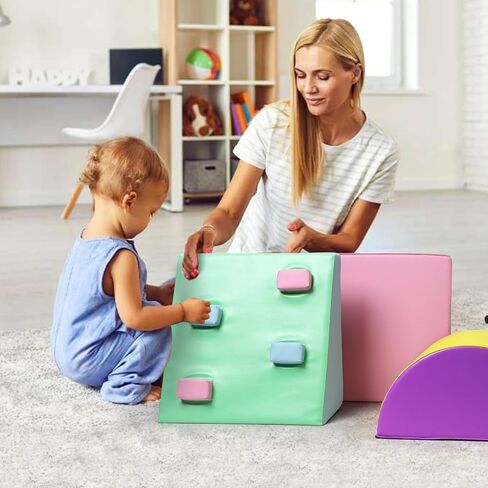 Soft Climbing Indoor Set for Toddlers - 5PCS Foam Climbing Blocks for Crawling, Sliding, and Active Play - Safe Toddler Climbing Toys for Ages 1-3 in Saudi Arabia