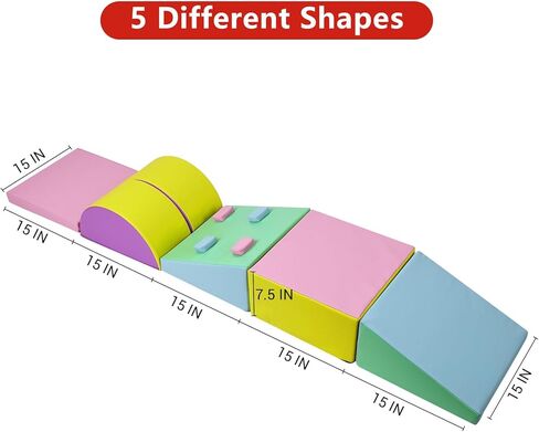 Soft Climbing Indoor Set for Toddlers - 5PCS Foam Climbing Blocks for Crawling, Sliding, and Active Play - Safe Toddler Climbing Toys for Ages 1-3 in Saudi Arabia