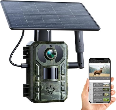 كاميرات VOOPEAK الخلوية التي تعمل بالطاقة الشمسية - كاميرا بث مباشر 2.5K مع بطاقة SIM مدمجة، وكاميرا ألعاب تعمل بالحركة 0.1 ثانية مع رؤية ليلية غير متوهجة 940 نانومتر، IP66 مقاومة للماء in Saudi Arabia
