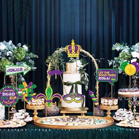 36pcs Mardi Gras Photo Booth Props, Mardi Gras Decorations, Masquerade Photo Booth Props for Mardi Gras Party Decorations, Mardi Gras Photo Booth for New Orleans decorations, Mardi Gras Party Supplies in Saudi Arabia