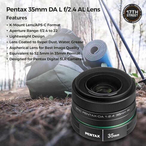 هيكل كاميرا Pentax KF APS-C الرقمية SLR (أسود) | مستشعر CMOS بدقة 24 ميجابكسل، واي فاي مدمج مع عدسة Pentax 35 مم DA L F2.4 AL وحقيبة ظهر كاميرا Waith مع مقصورات متعددة (مجموعة الحزمة) in Kuwait
