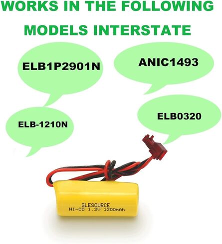 (2 Pack ELB1P201NB Emergency Light Battery for Lithonia ELB1P201N2 ELB1P2901N ELB1P201N ANIC1493 Lithonia 1009S00-MZ ELB0320 Grainger 4WT20 OSA212 NIC1169 EBE-33 NiCad 1200mAh in Saudi Arabia
